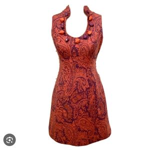 Milly Vibrant Orange and Purple Mini Dress